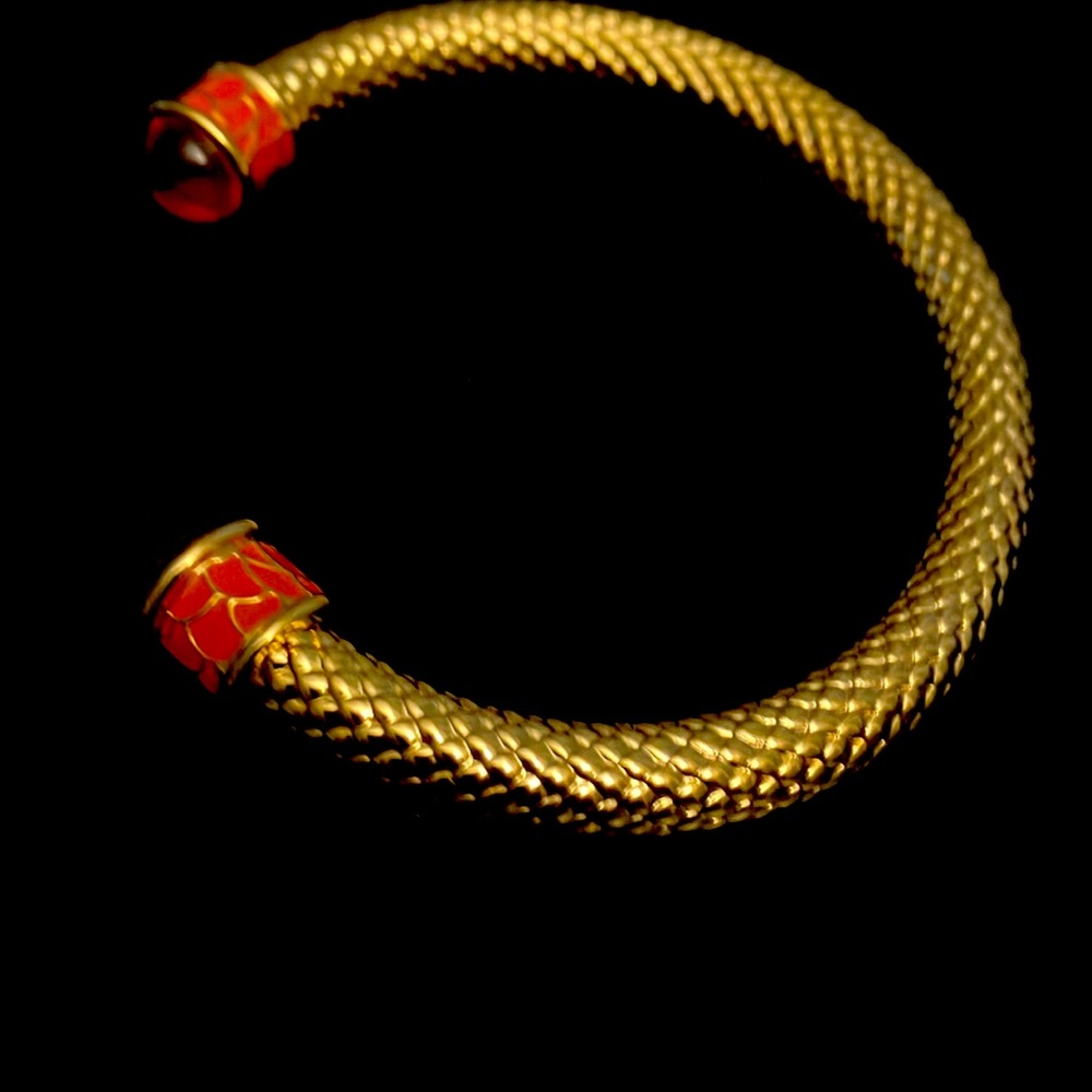 Halcyon Minoan Torque Orange and Gold Bangle